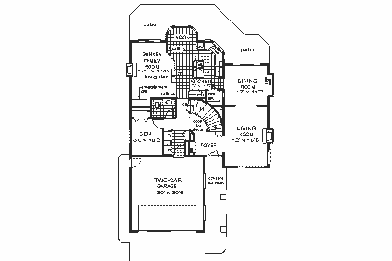 House Design - Floor Plan - Main Floor for European House Plan #18-219 - 4 bed, 2.5 bath