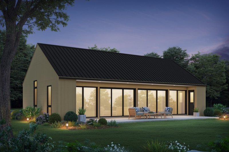Home Plan - Exterior - Rear Elevation for Contemporary House Plan #48-1167 - 2 bed, 2 bath