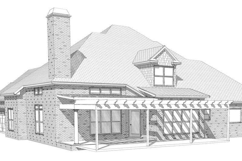 Home Plan - Exterior - Rear Elevation for European House Plan #63-347 - 4 bed, 3 bath