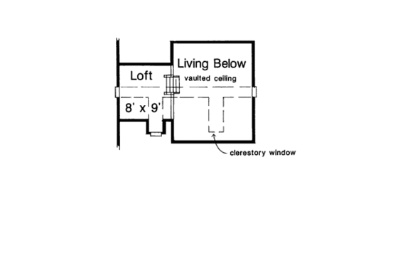 Floor Plan - Upper Floor for Colonial House Plan #410-249 - 1 bed, 1 bath