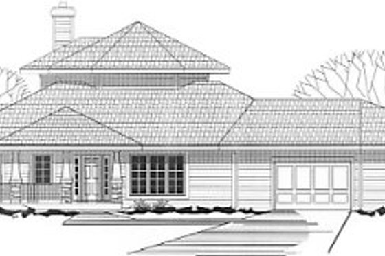 Exterior - Front Elevation for Modern House Plan #67-213 - 3 bed, 3 bath
