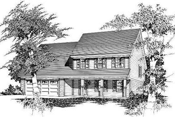 Exterior - Front Elevation for Traditional House Plan #329-208 - 3 bed, 2.5 bath