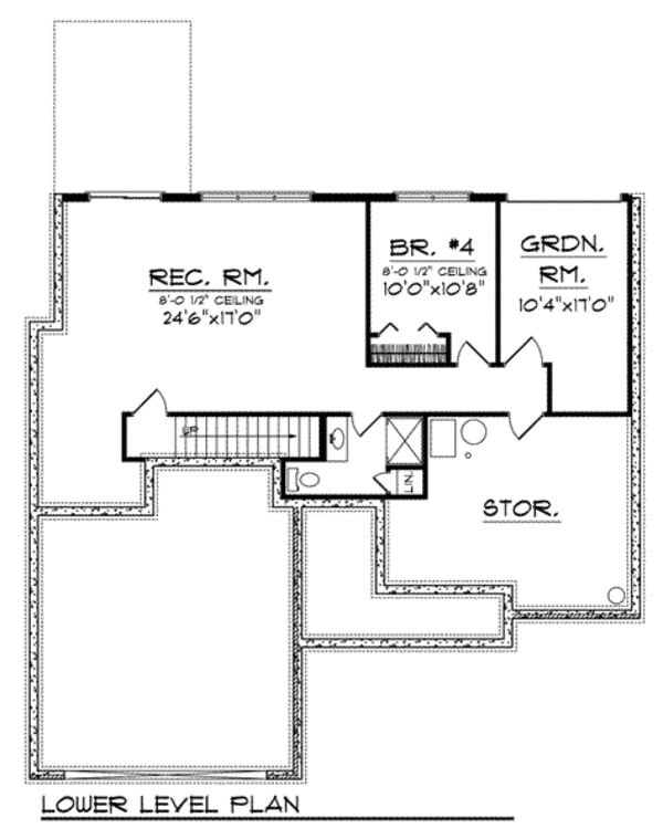 Dream House Plan - Ranch Floor Plan - Lower Floor Plan #70-802