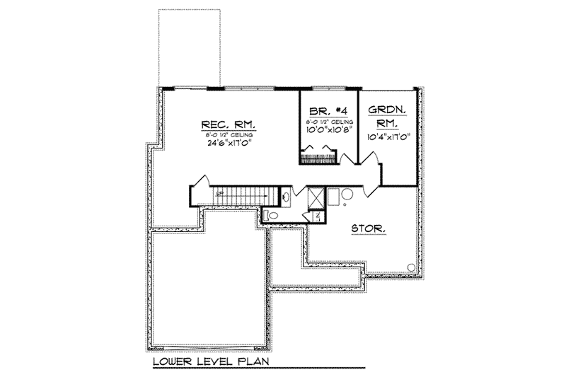 House Plan Design - Floor Plan - Lower Floor for Ranch House Plan #70-802 - 4 bed, 2.5 bath