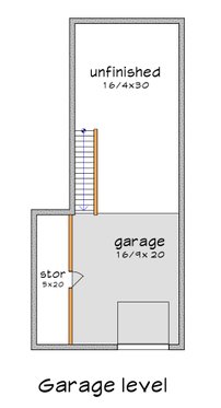 Floor Plan - Lower Floor for Modern House Plan #79-323 - 3 bed, 2.5 bath