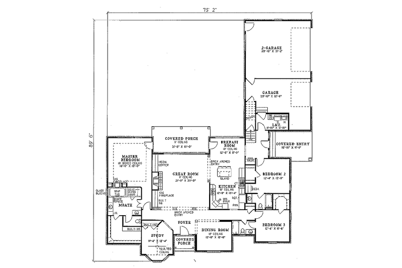House Plan Design - Floor Plan - Main Floor for Traditional House Plan #17-243 - 4 bed, 4 bath