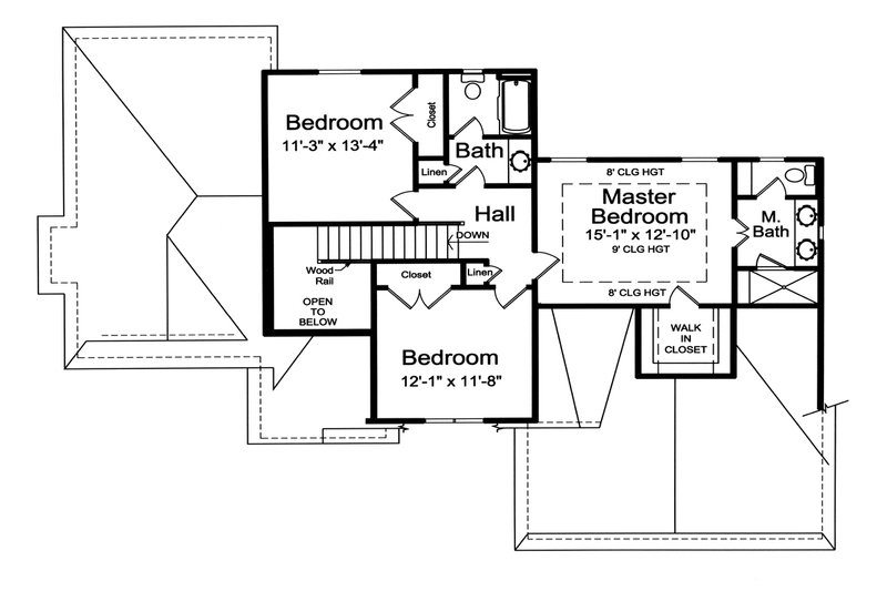 Architectural House Design - Floor Plan - Upper Floor for Craftsman House Plan #46-898 - 3 bed, 2.5 bath