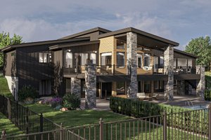 Exterior - Rear Elevation for Modern House Plan #455-392 - 2 bed, 2 bath