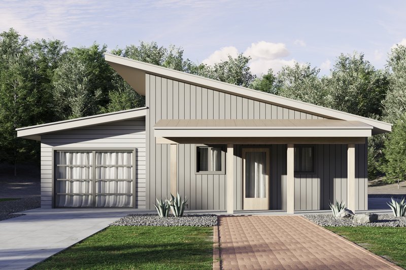 Modern Style House Plan - 1 Beds 1 Baths 624 Sq/Ft Plan #1106-170 Exterior