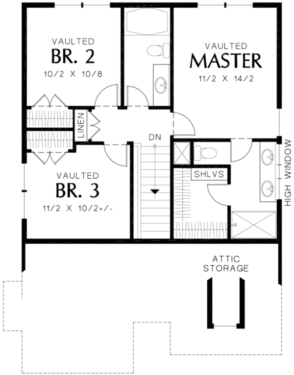 Cottage Floor Plan - Upper Floor Plan #48-488