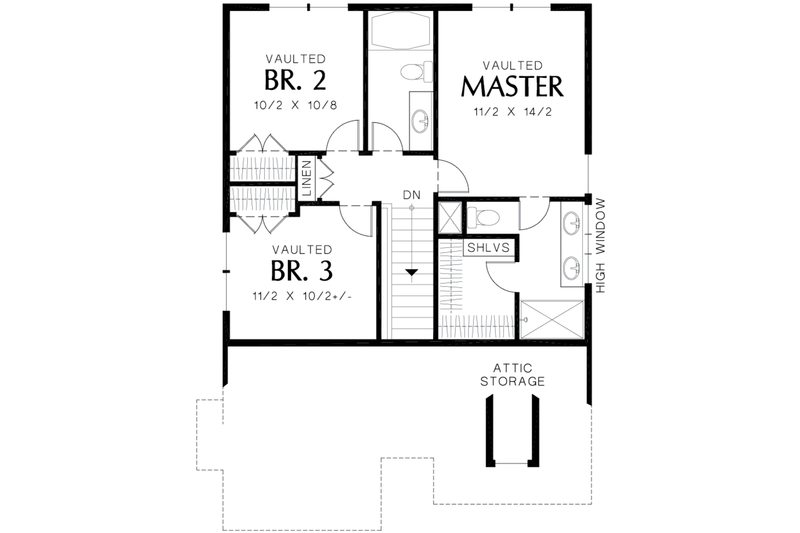 Dream House Plan - Floor Plan - Upper Floor for Cottage House Plan #48-488 - 3 bed, 2.5 bath