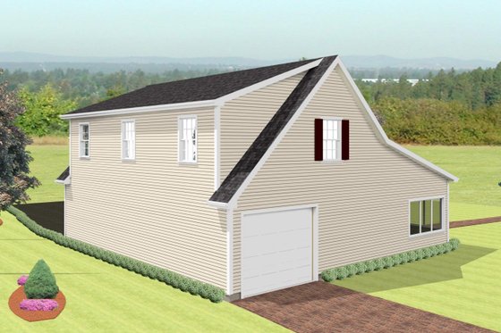 Exterior - Rear Elevation for Country House Plan #75-202, 0 bath