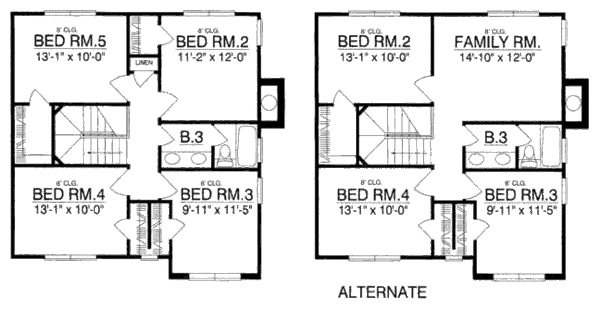 Home Plan - Traditional Floor Plan - Upper Floor Plan #40-107