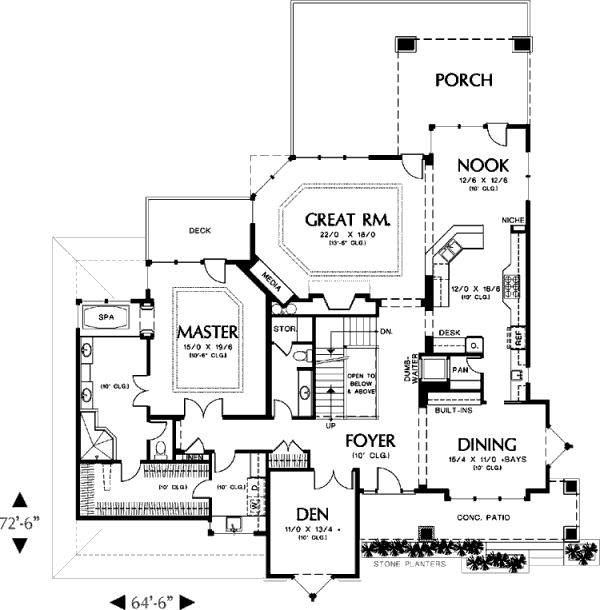 Architectural House Design - Prairie Floor Plan - Main Floor Plan #48-355
