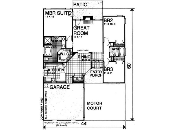 Home Plan - Colonial Floor Plan - Main Floor Plan #30-202