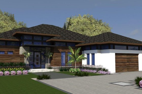 Exterior - Front Elevation for Contemporary House Plan #548-36 - 3 bed, 3.5 bath