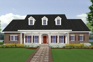 Southern Exterior - Front Elevation Plan #44-111