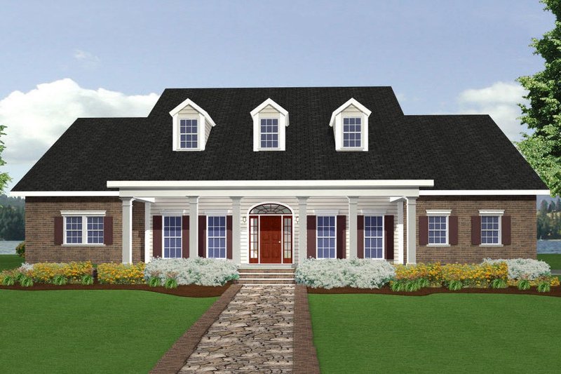 House Blueprint - Southern Exterior - Front Elevation Plan #44-111