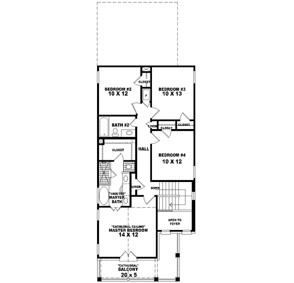 Southern Floor Plan - Upper Floor Plan #81-466