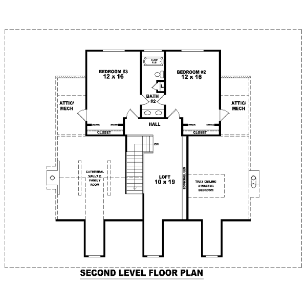 Country Floor Plan - Upper Floor Plan #81-13663