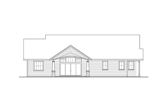 Exterior - Rear Elevation for Craftsman House Plan #124-1280 - 3 bed, 2.5 bath