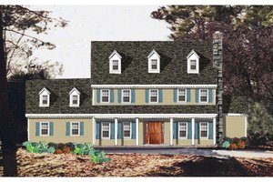 Colonial Exterior - Front Elevation Plan #3-219