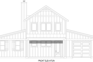 Exterior - Front Elevation 3 for Barndominium House Plan #932-1145 - 3 bed, 2 bath