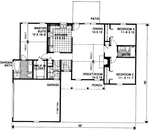 Home Plan - Ranch Floor Plan - Main Floor Plan #30-352