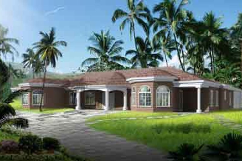Home Plan - Adobe / Southwestern Exterior - Front Elevation Plan #1-1107