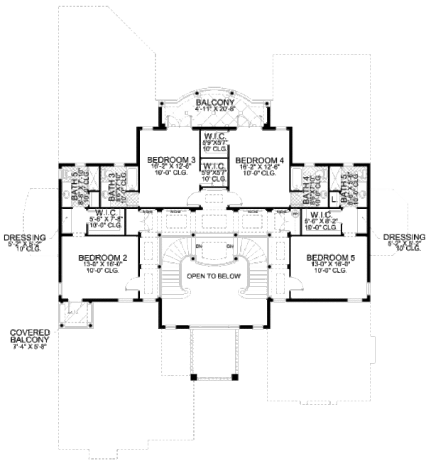 Mediterranean Floor Plan - Upper Floor Plan #420-182