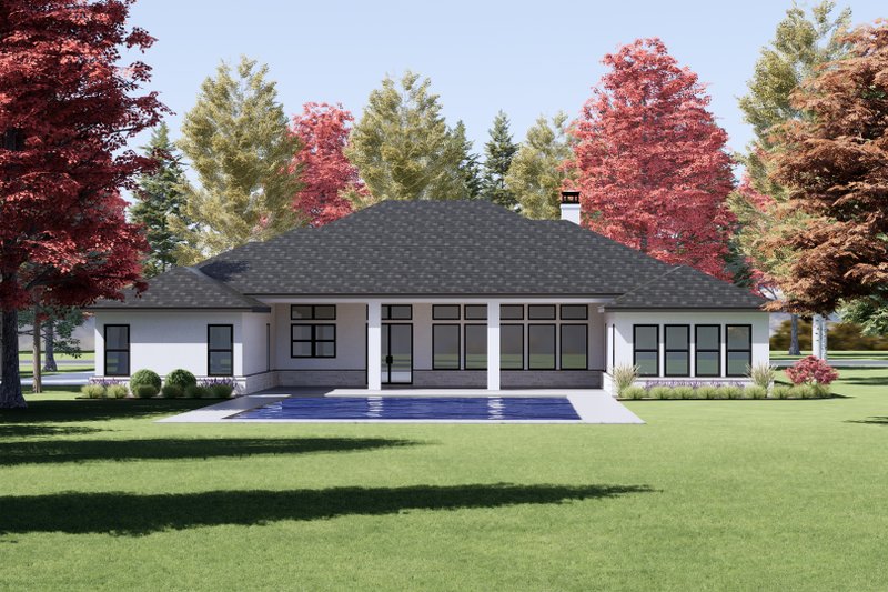 Dream House Plan - Exterior - Rear Elevation for Prairie House Plan #1096-37 - 4 bed, 3.5 bath