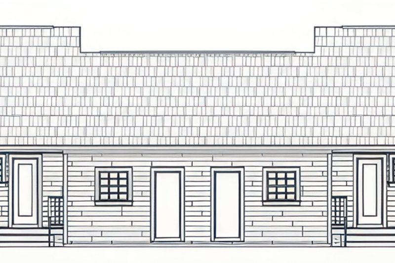 House Blueprint - Exterior - Rear Elevation for Country House Plan #21-659 - 1 bed, 1 bath