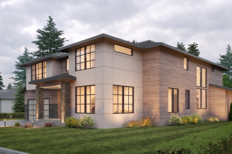 House Plan Design - Exterior - Front Elevation 3 for Contemporary House Plan #1066-272 - 4 bed, 4.5 bath