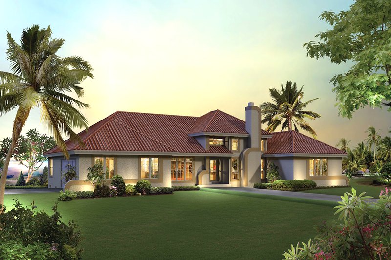Dream House Plan - Mediterranean Exterior - Front Elevation Plan #57-678