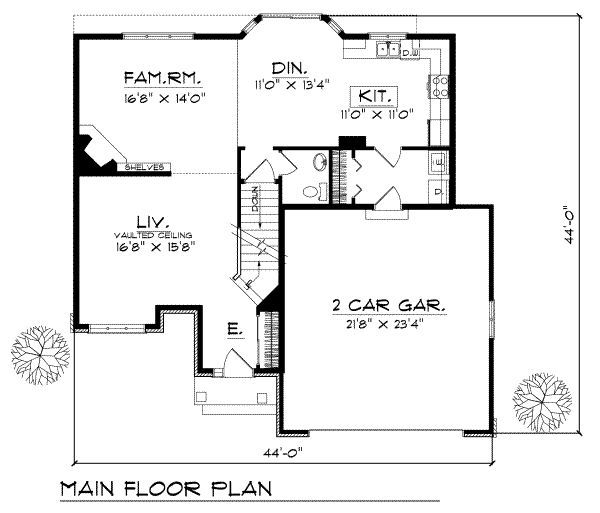 Dream House Plan - Traditional Floor Plan - Main Floor Plan #70-226