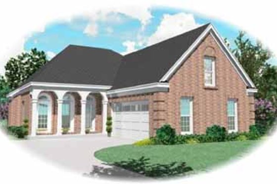 Exterior - Front Elevation for Southern House Plan #81-245 - 3 bed, 2.5 bath