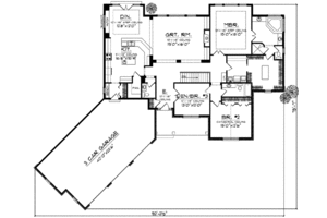 Floor Plan - Main Floor for Traditional House Plan #70-844 - 3 bed, 2.5 bath