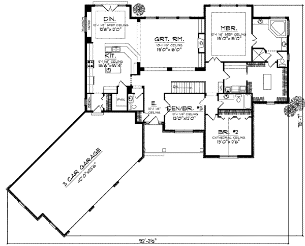 Dream House Plan - Traditional Floor Plan - Main Floor Plan #70-844
