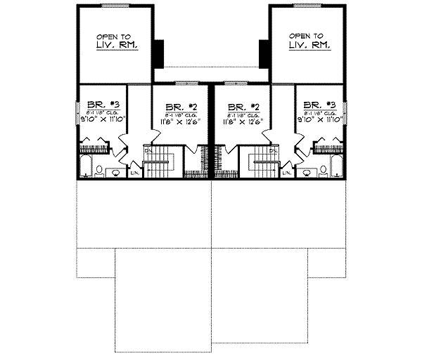 Home Plan - Traditional Floor Plan - Upper Floor Plan #70-711