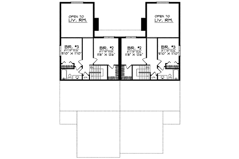 Home Plan - Floor Plan - Upper Floor for Traditional House Plan #70-711 - 3 bed, 2.5 bath
