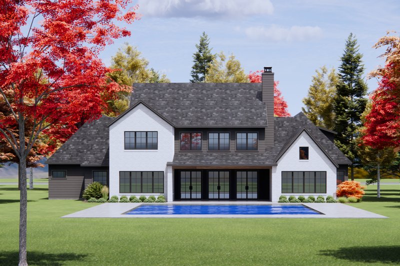 Dream House Plan - Exterior - Rear Elevation 1 for European House Plan #1096-10 - 4 bed, 4.5 bath