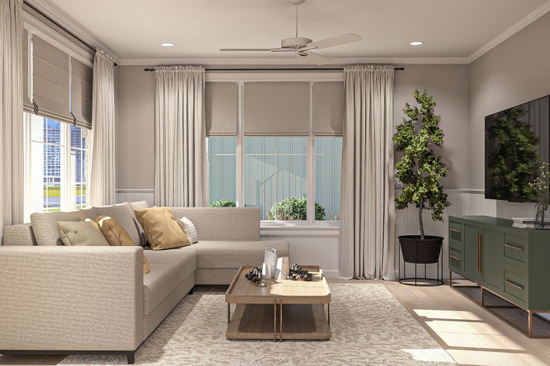 Home Plan - Interior - Family Room for Farmhouse House Plan #455-409 - 3 bed, 2.5 bath
