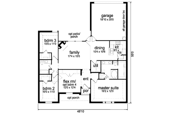 Floor Plan - Main Floor for Traditional House Plan #84-311 - 3 bed, 2 bath
