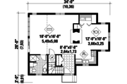 Cabin Style House Plan - 1 Beds 2 Baths 1092 Sq/Ft Plan #25-4529 