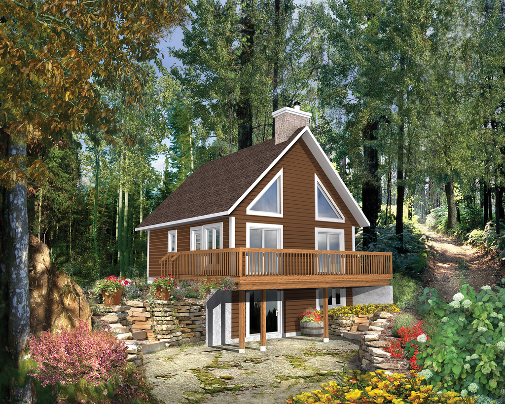 Cabin Style House Plan - 2 Beds 2 Baths 1906 Sq/Ft Plan #25-4361