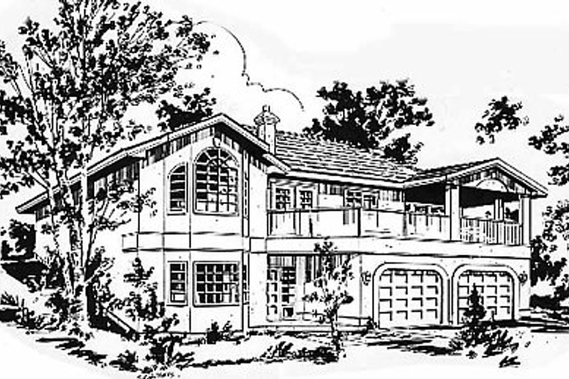 House Blueprint - European Exterior - Front Elevation Plan #18-138