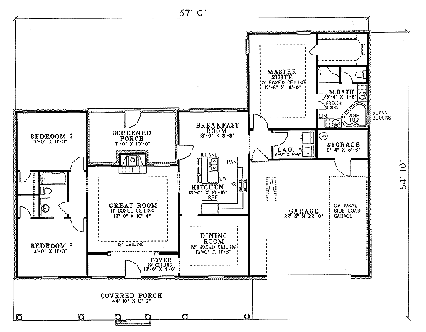 Home Plan - Southern Floor Plan - Main Floor Plan #17-1012