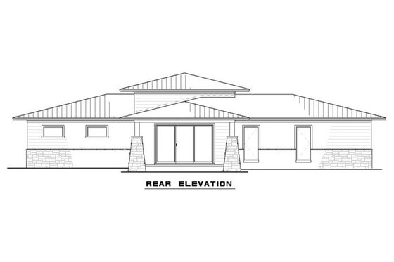 Exterior - Rear Elevation for Modern House Plan #17-2591 - 3 bed, 2.5 bath
