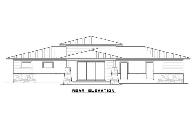 Architectural House Design - Exterior - Rear Elevation for Modern House Plan #17-2591 - 3 bed, 2.5 bath