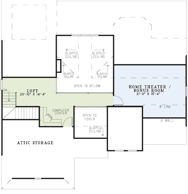 Architectural House Design - Mediterranean Floor Plan - Upper Floor Plan #17-2925